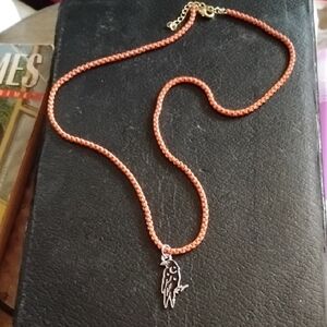 Trendy Orange And Raven Necklace